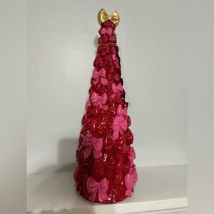 CUPCAKES AND CASHMERE Pink & Red Bow Christmas Tree With Gold Bow TikTok Viral